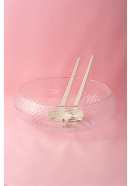 El Yapımı Büyük Şeffaf Cam Salata ve Meyve Sunum Kasesi 24 cm modelleri