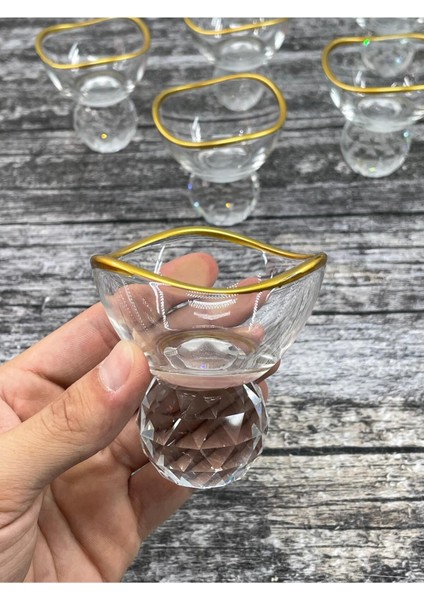 Şık 6 Kişilik Cam Elmas Ayaklı Kahve Yanı Lokumluk Sosluk Kase Beyaz fiyatları