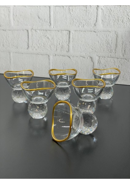 Şık 6 Kişilik Cam Elmas Ayaklı Kahve Yanı Lokumluk Sosluk Kase Beyaz modelleri