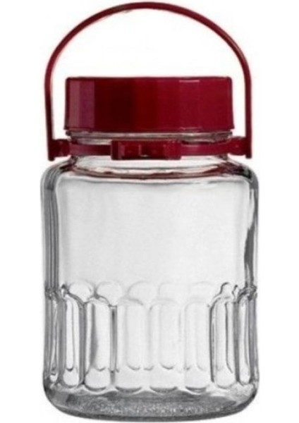 Kırmızı Kapaklı 3 Litre Kavanoz, Şık ve Kullanışlı Saklama Çözümü