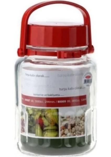 Kırmızı Kapaklı 3 Litre Kavanoz, Şık ve Kullanışlı Saklama Çözümü fiyatları