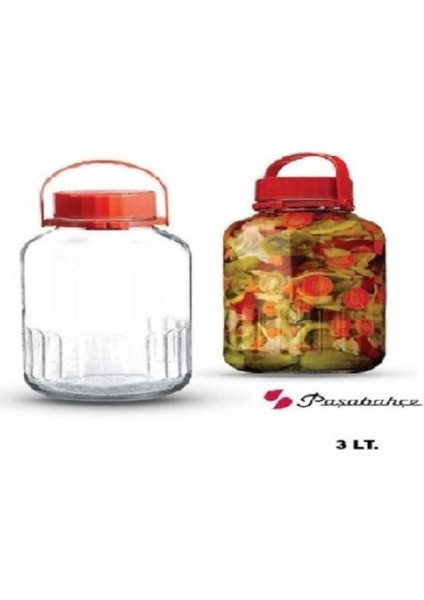 Kırmızı Kapaklı 3 Litre Kavanoz, Şık ve Kullanışlı Saklama Çözümü fırsatları