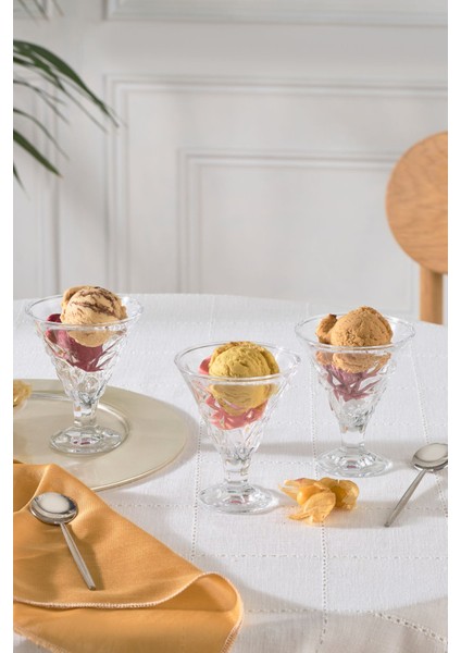 3'lü Cam Dondurmalık Seti, 215 Ml, Kahverengi fırsatları