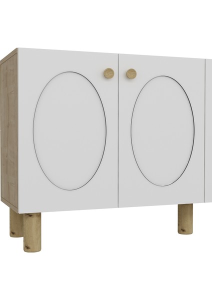 KA1502SB-NEF Bohem Konsol,tv Sehpası, Çok Amaçlı Dolap, Kahve Köşesi 150CM Safirmeşe-Beyaz indirimleri