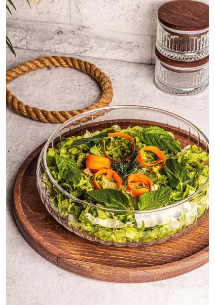 Büyük Boy Şeffaf Cam Salata Sunum Kasesi, Şık ve Kullanışlı Tasarım