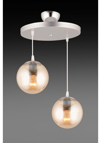 Krom Sarkıt Tepsi Çiftli Bal Glop Camlı Şık Avize fırsatları