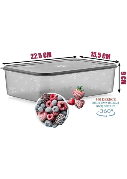 6'lı Derin Dondurucu Saklama Kabı, Antrasit, 1500 Ml, Ultra No Frost Set fiyatları