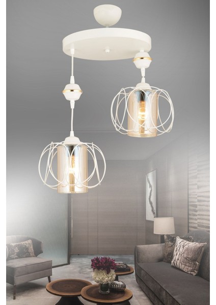 Beyaz Modern Iki Adet Aşağı Bakan Sarkıt Avize, Şık ve Zarif Aydınlatma Seçeneği fiyatları