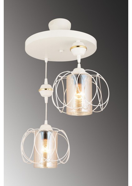 Beyaz Modern Iki Adet Aşağı Bakan Sarkıt Avize, Şık ve Zarif Aydınlatma Seçeneği modelleri