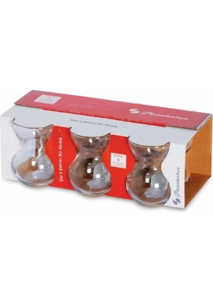 Beyaz Dantel Çay Bardağı 145 cc 6'lı Set, Şık ve Şeffaf Tasarım