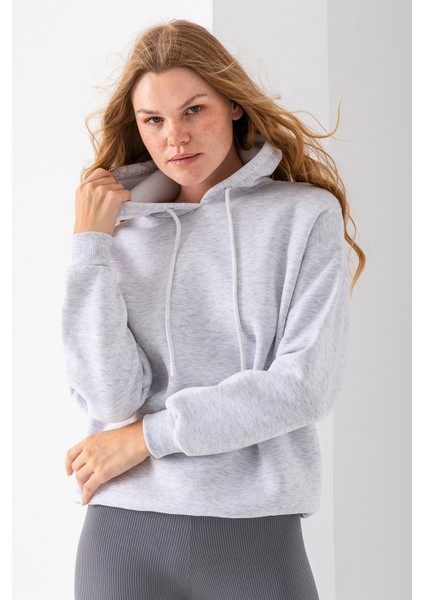 Kadın Kapüşonlu Basic 3ip Sweatshirt Gri - 2604 fırsatları