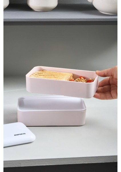 Iki Katlı Bölmeli Kapaklı Saklama Kutusu, Pembe, Pratik ve Şık Tasarım modelleri