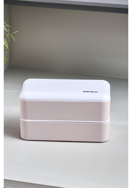 Iki Katlı Bölmeli Kapaklı Saklama Kutusu, Pembe, Pratik ve Şık Tasarım fırsatları