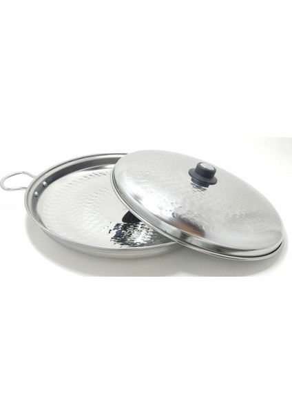 40 cm Çapında 3'lü Krom Çelik Paslanmaz Kapaklı Saç Kavurma Tava fiyatları