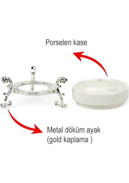 Şık Ayaklı Porselen Lokumluk Seti, 6'lı, Gümüş Detaylı, Zarif ve Kullanışlı Tasarım modelleri
