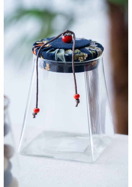 Turuncu 550 ml Şık Cam Kavanoz, Dekoratif ve Kullanışlı.