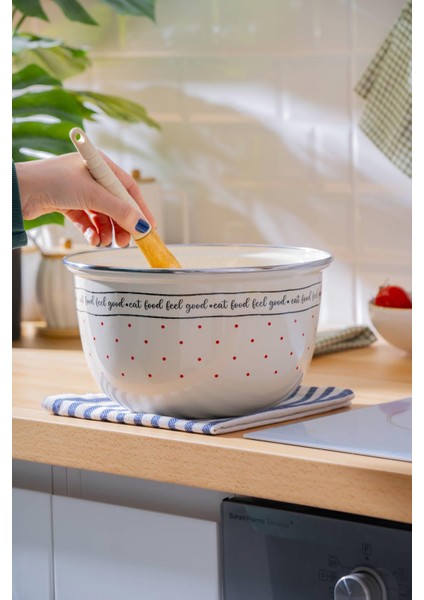 Bej Emaye Karıştırma Kabı 22 Cm, Sağlıklı ve Şık Mutfak Gereci