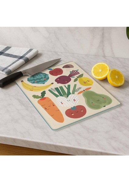 Şeffaf Cam Kesme Tahtası 20X30 Cm, Dayanıklı ve Hijyenik Mutfak Gereci