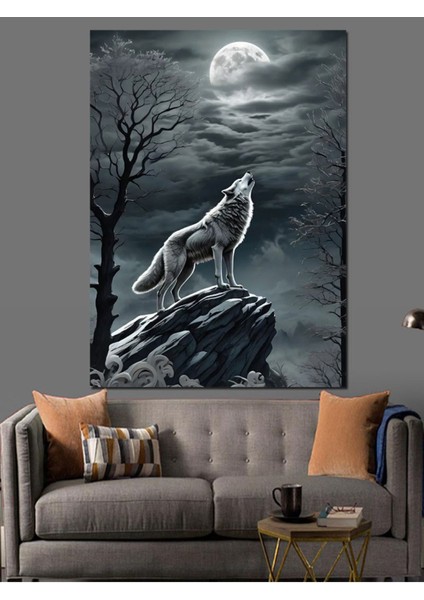Renkli Kurt Temalı Kanvas ve Mdf Ahşap Tablo, Şık Dekorasyon Parçası fiyatları