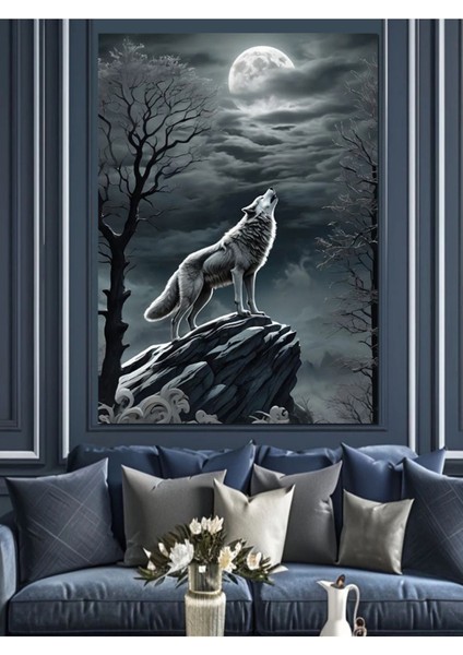 Renkli Kurt Temalı Kanvas ve Mdf Ahşap Tablo, Şık Dekorasyon Parçası indirimleri