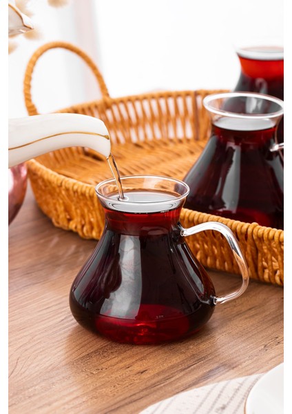 Borosilikat Cam Çay Bardağı Seti, 200 Ml, 6'lı, Şık ve Dayanıklı Tasarım