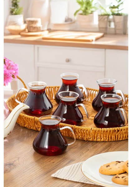 Borosilikat Cam Çay Bardağı Seti, 200 Ml, 6'lı, Şık ve Dayanıklı Tasarım fiyatları