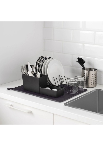 Koyu Gri Bulaşıklık Kurutma Matı ve Bezi, Pratik ve Şık Kullanım modelleri