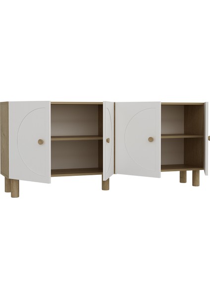 KA1503DB-EGE Bohem Konsol,tv Sehpası,çok Amaçlı Dolap,kahve Köşesi 150CM Safirmeşe-Beyaz modelleri