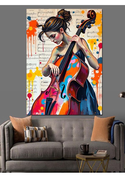 Renkli Kadın Figürlü Dekoratif Kanvas ve Ahşap Tablo, Şık ve Modern Tasarım fiyatları