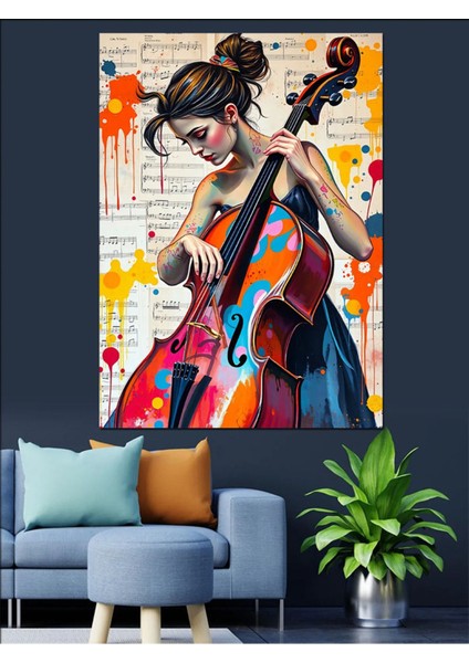 Renkli Kadın Figürlü Dekoratif Kanvas ve Ahşap Tablo, Şık ve Modern Tasarım modelleri