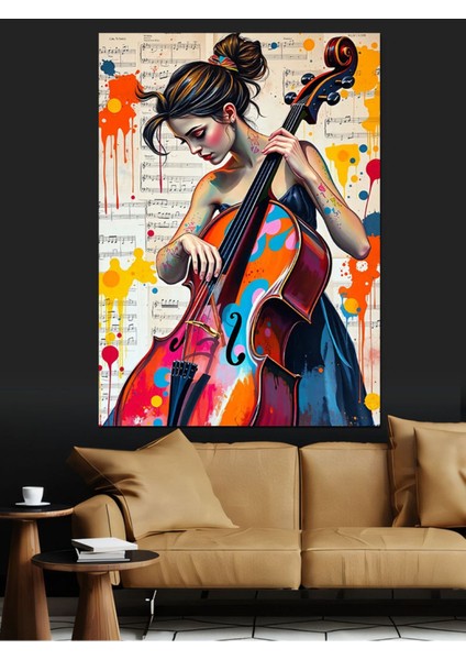 Renkli Kadın Figürlü Dekoratif Kanvas ve Ahşap Tablo, Şık ve Modern Tasarım fırsatları