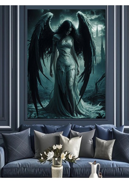 Renkli Kanatlı Melek Dekoratif Kanvas ve Ahşap Tablo, Şık ve Zarif Tasarım modelleri