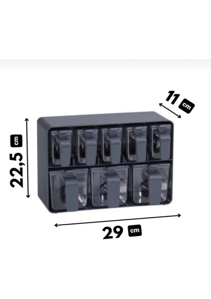 Sekizli Standlı Baharatlık Seti, Şık ve Fonksiyonel, Gri Renkli, Ev Dekoruna Uygun modelleri