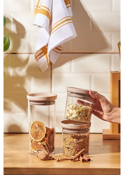 3'lü Bej Saklama Kabı Seti, Pratik ve Şık Mutfak Düzeni Için Ideal modelleri