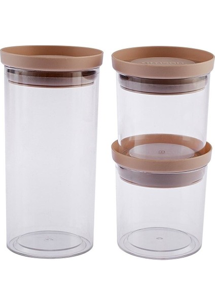 3'lü Bej Saklama Kabı Seti, Pratik ve Şık Mutfak Düzeni Için Ideal indirimleri