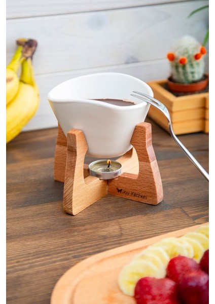 Beyaz Ahşap Standlı Fondu Seti, Şık ve Kullanışlı Mutfak Aksesuarı fiyatları