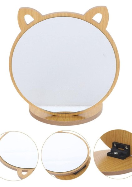 Küçük Ahşap Makyaj Aynası, Standlı, Masa Üstü, 19CM, Şık ve Pratik Tasarım modelleri