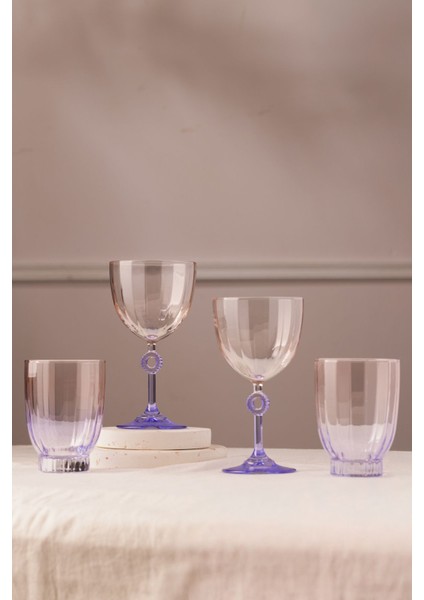 Mor 4'lü Su Kadehi Seti, 270 Cc, Şık ve Kullanışlı Tasarım fırsatları