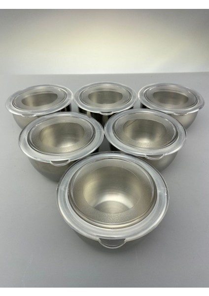 Kapaklı Paslanmaz Çelik 6'lı Çerezlik Takımı 8,5 Cm, Şık ve Dayanıklı Set fiyatları