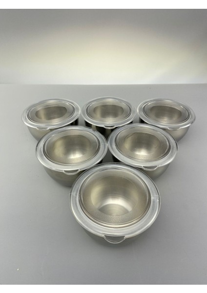 Kapaklı Paslanmaz Çelik 6'lı Çerezlik Takımı 8,5 Cm, Şık ve Dayanıklı Set