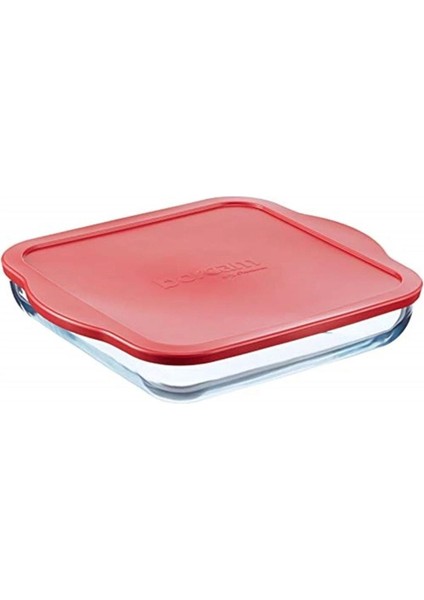 Turuncu Kare Kapaklı Borcam 3200 Cc, Şık ve Dayanıklı Mutfak Ürünleri