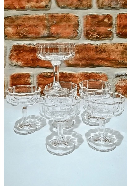 Yeşil Cam Lümenli Küçük Kase, Bal, Reçel, Kahve ve Çikolata Ikramlık Seti, 6 Adet