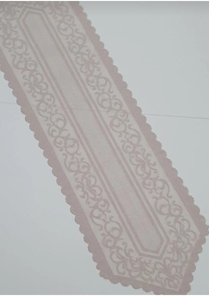 Kahverengi Osmanlı Desenli Örme Tül Runner 40X140, Şık ve Zarif Dekorasyon Parçası fırsatları