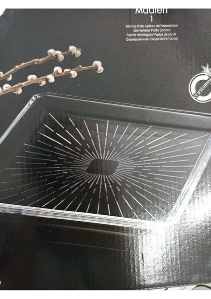 Şeffaf Kristal Servis Tabağı 24X24 Cm, 1 Adet, Şık ve Zarif Tasarım