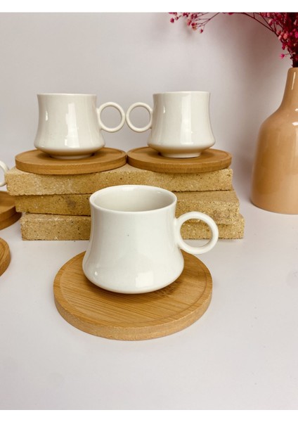 Beyaz 6'lı Porselen Kahve Fincan Takımı, Şık ve Kullanışlı Set modelleri