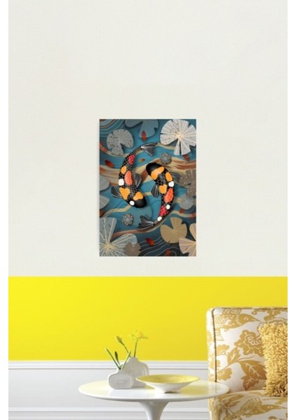 Çok Renkli Su Bahçesi Ahşap Tablo Dekoratif Sanatsal Parlak Renkler fiyatları