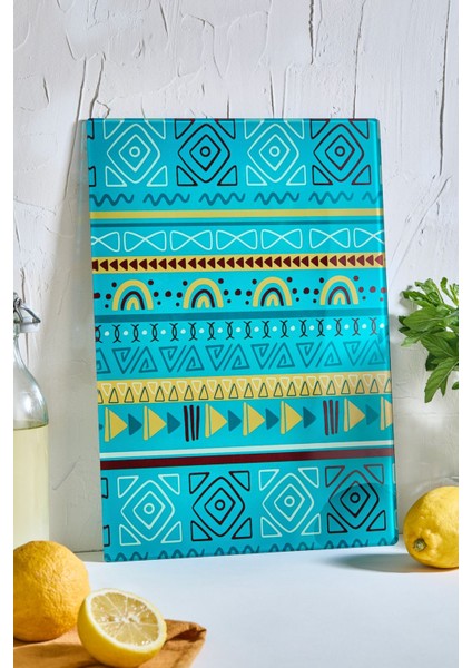 Renkli Cam Kesme Tahtası 25X35, Isıya Dayanıklı ve Kırılmaz, Çok Renkli Tasarım