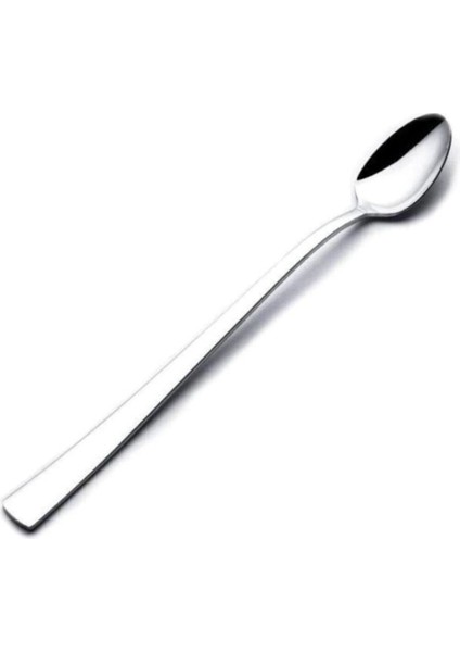 Beyaz Uzun 3’lü Çelik Kokteyl ve Latte Cezve Kaşığı Seti