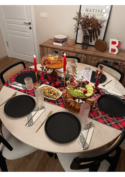 6'lı Siyah Metal Yuvarlak Supla Takımı, Yılbaşı ve Sunum Için Şık Set fiyatları