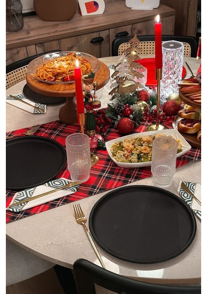 6'lı Siyah Metal Yuvarlak Supla Takımı, Yılbaşı ve Sunum Için Şık Set modelleri